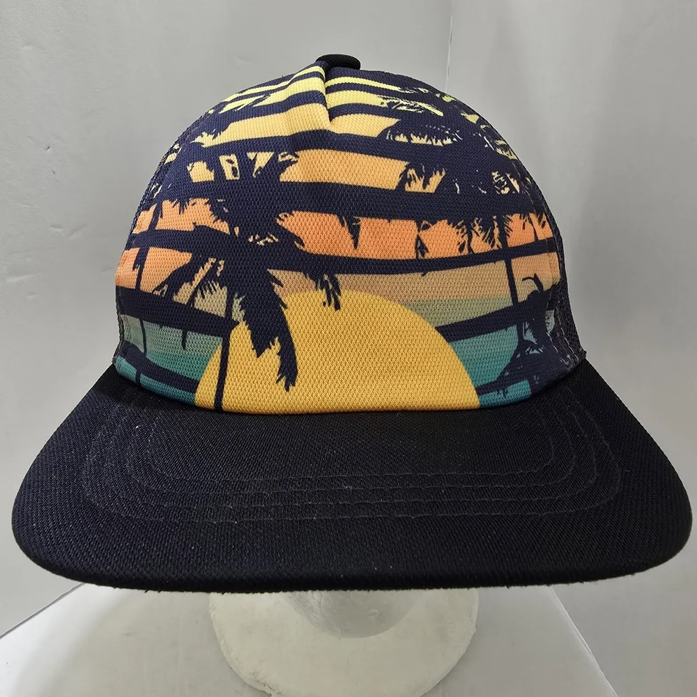 TOMMY BAHAMA kids‎ Trucker Mesh Snapback Cap Beach Print L/XL Navy NWT